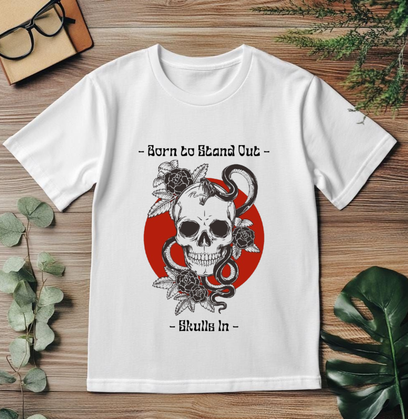 Born To Stand Out Oversized T-Shirt – Skull & Snake Graphic Streetwear Tee